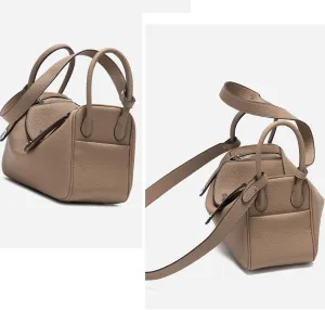 Women's Lychee Print Handbags Commuter Shoulder Bags Pillow Crossbody Bag Lock Purses