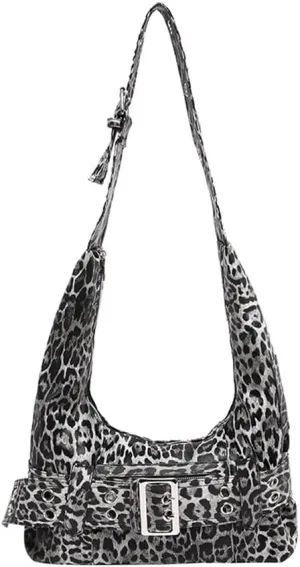 Women's Y2k Shoulder Bag Cheetah Leopard Print Tote Bags Underarm Bag Crossbody Bag 2000s Fashion Streetwear