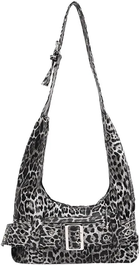 Women's Y2k Shoulder Bag Cheetah Leopard Print Tote Bags Underarm Bag Crossbody Bag 2000s Fashion Streetwear