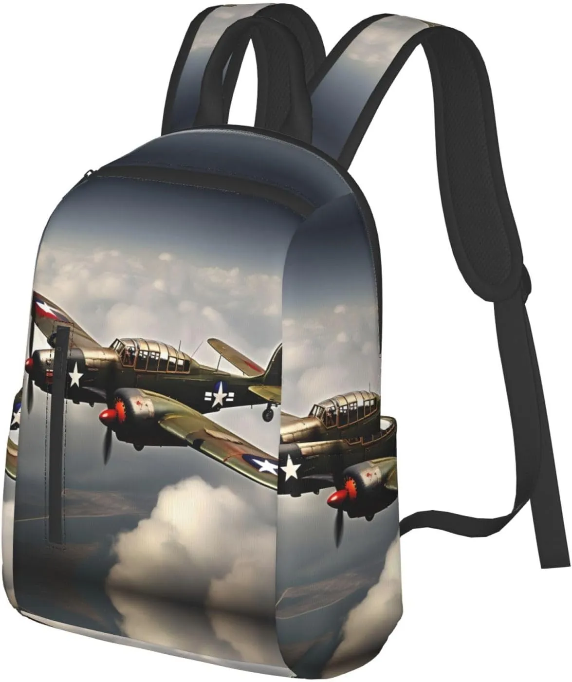 World War 2 Aircraft Airplane Print Lightweight Backpack, Travel Bookbag College Bag,Laptop Backpack For Men Women