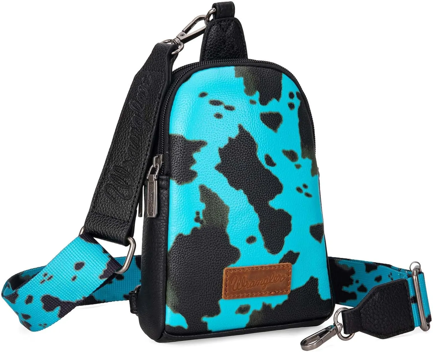 Wrangler Cow Print Crossbody Bags for Women Western Sling Bag with Adjustable Starp Cross Body Purse