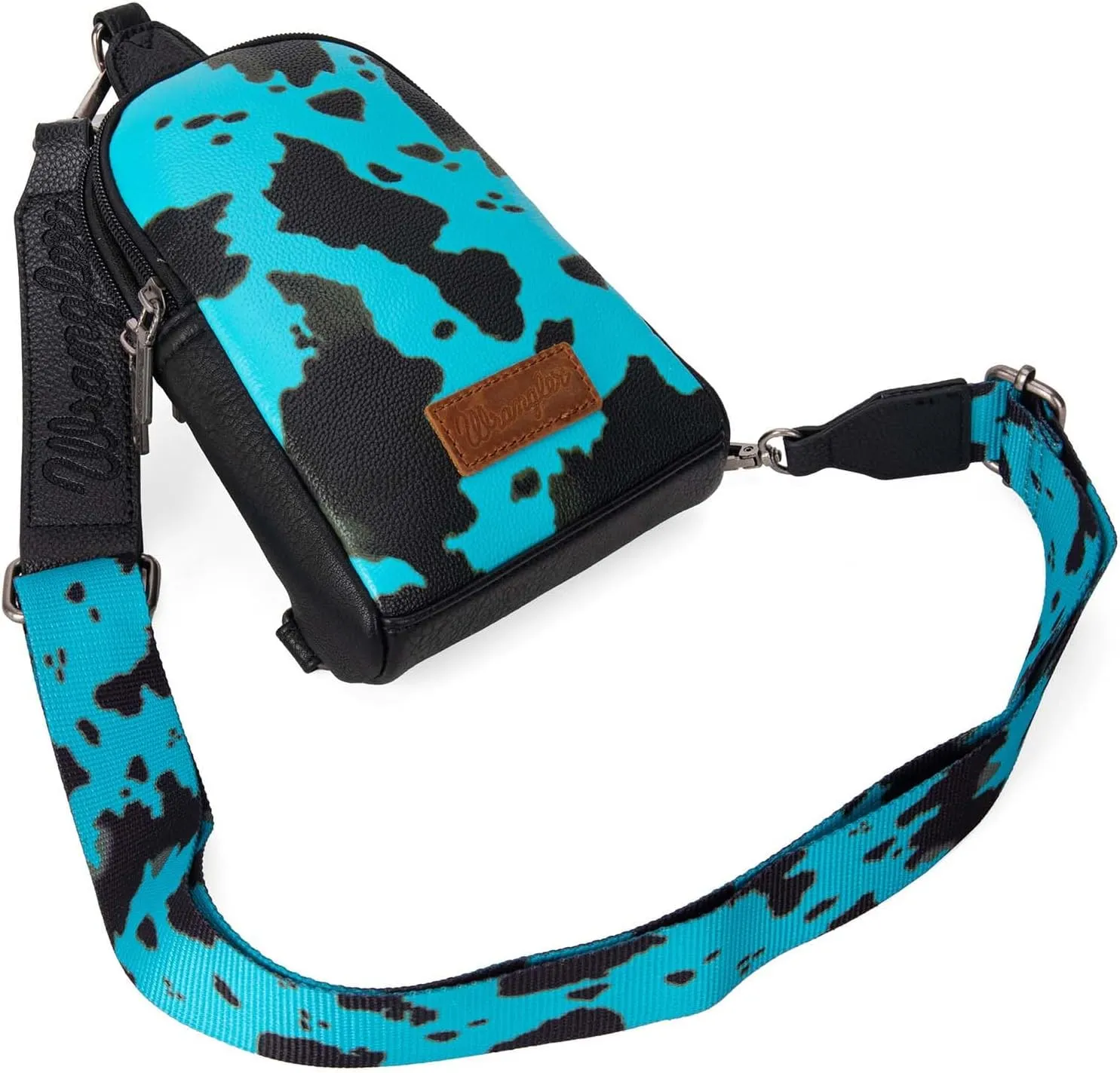 Wrangler Cow Print Crossbody Bags for Women Western Sling Bag with Adjustable Starp Cross Body Purse