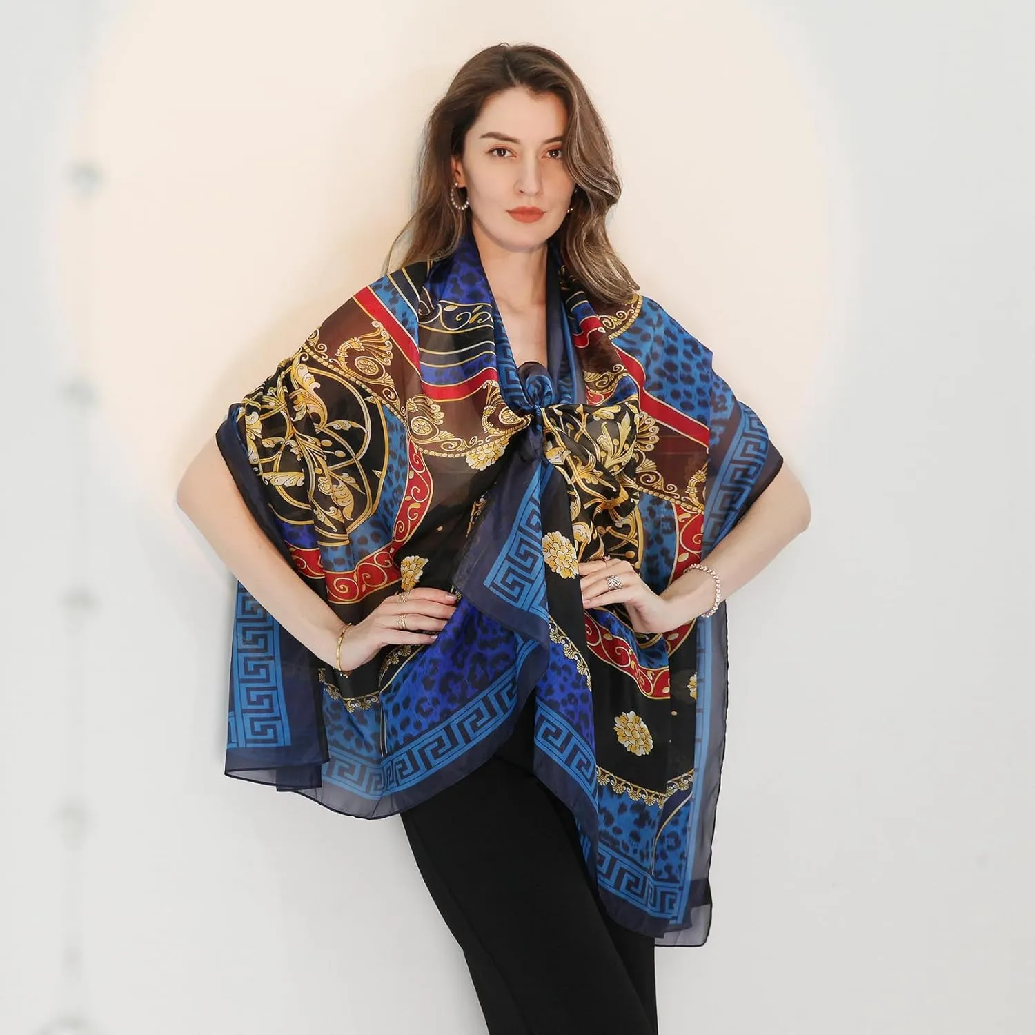 Xinmurffy Mulberry Silk Winter Travel Scarf for Women Lightweight Bandana Large Pashmina Shawls and Wraps for Evening Dresses