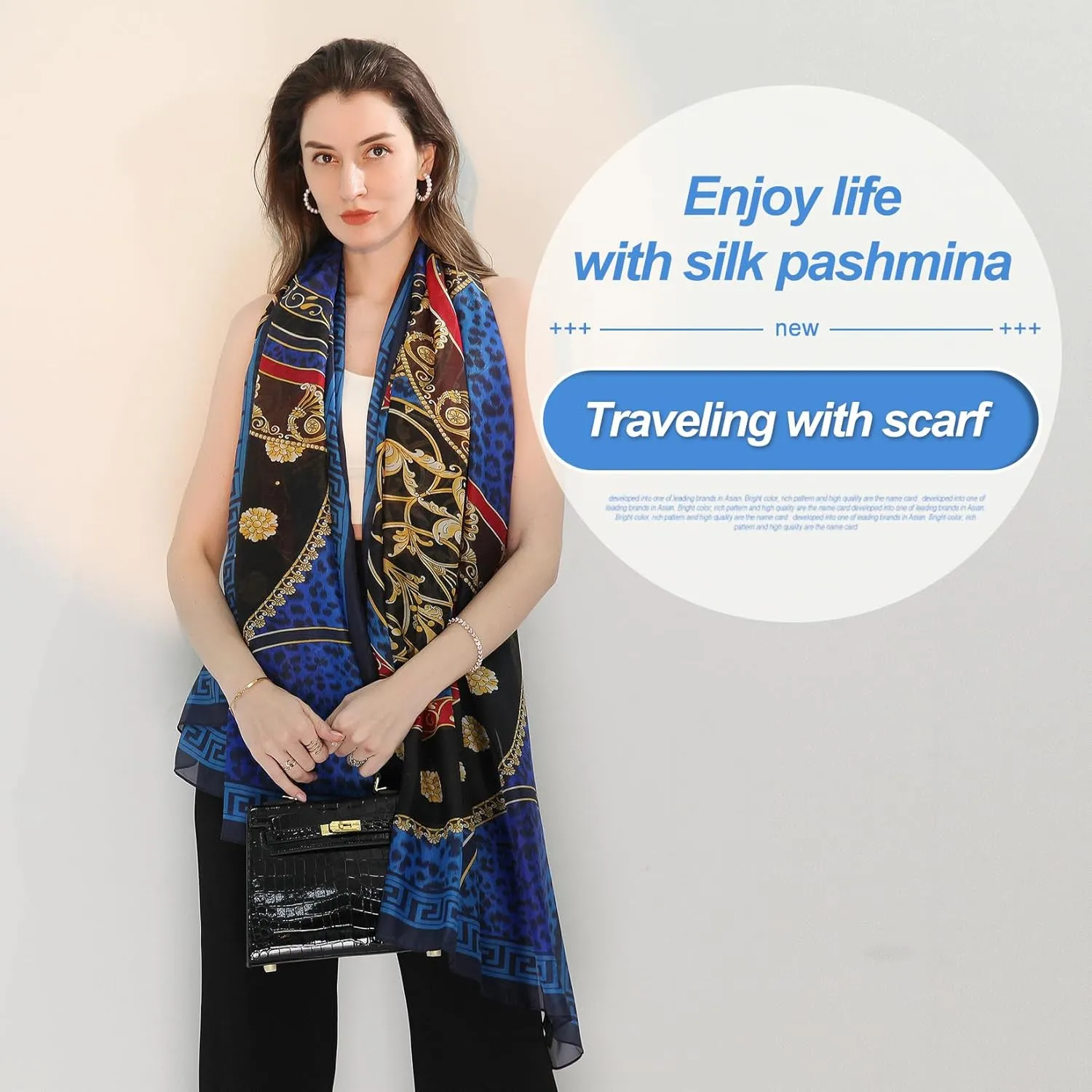 Xinmurffy Mulberry Silk Winter Travel Scarf for Women Lightweight Bandana Large Pashmina Shawls and Wraps for Evening Dresses