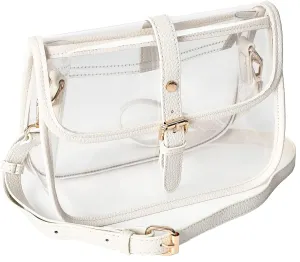 Y&R Direct Clear Saddle Crossbody Bag Gift for Women Clear Purses for Stadium Concert Gameday Magnetic Closure
