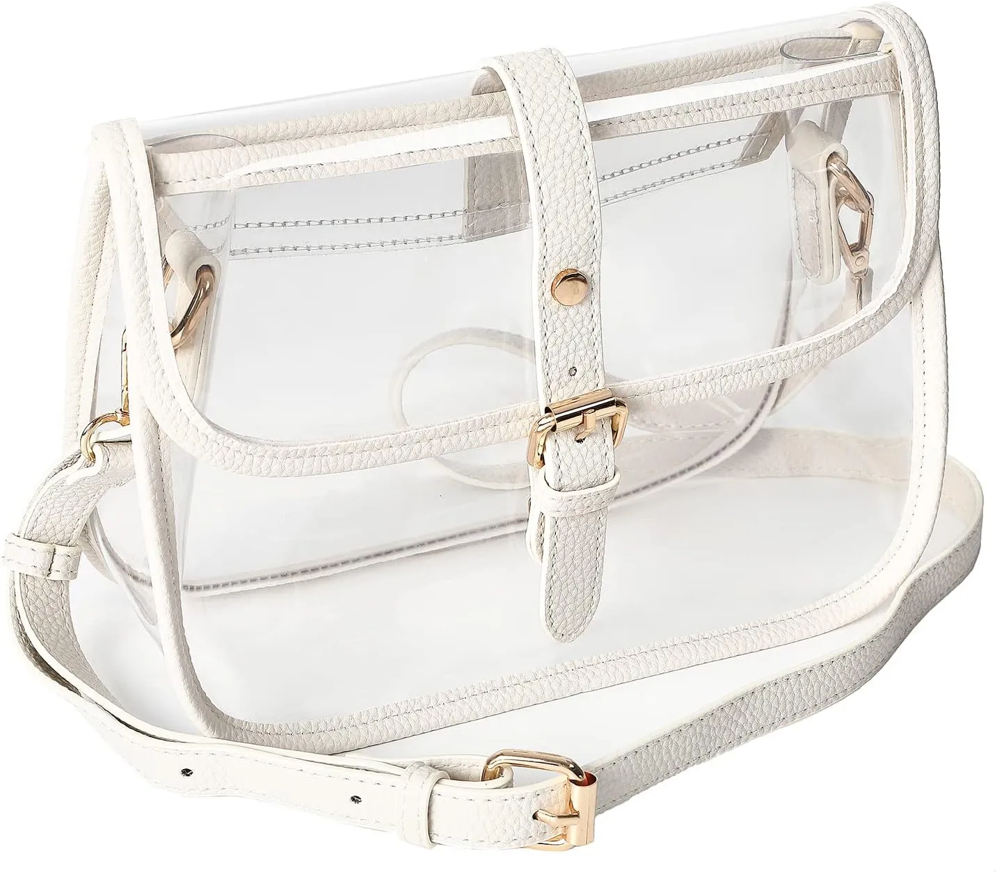 Y&R Direct Clear Saddle Crossbody Bag Gift for Women Clear Purses for Stadium Concert Gameday Magnetic Closure