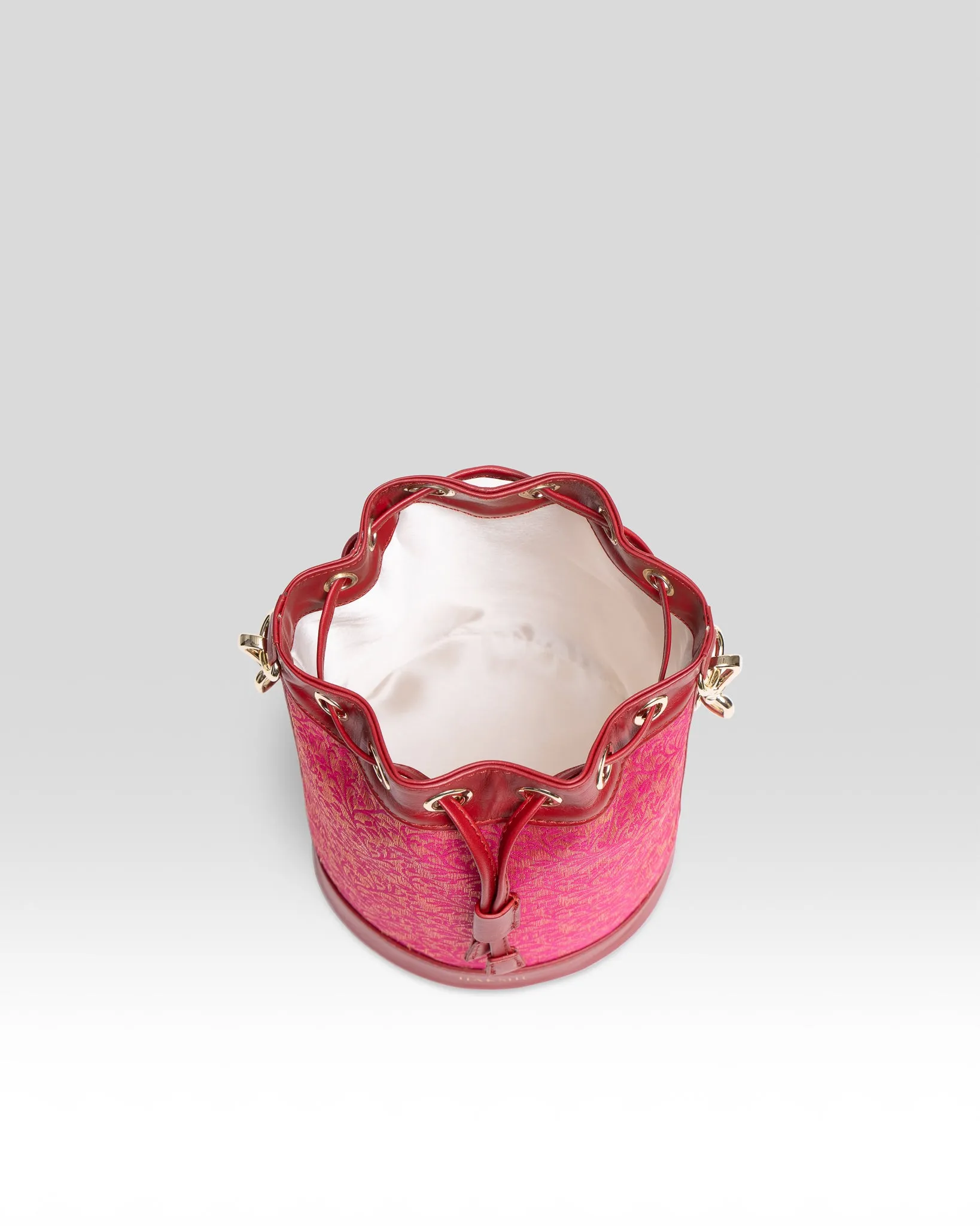 Yanay Kanchi Brocade Potli Bag Fushia Pink & Red