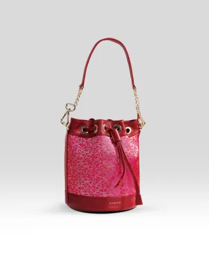 Yanay Kanchi Brocade Potli Bag Fushia Pink & Red