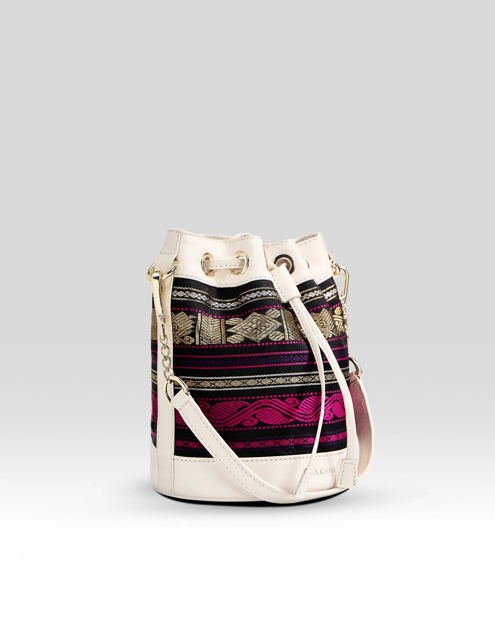 Yanay Kanchi Pure Zari Potli Bag Black & Ivory