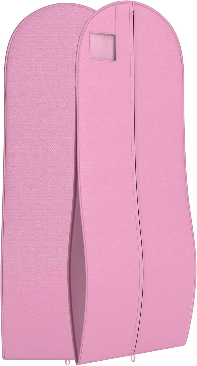 Your Bags Women’s Dress and Gown Garment Bag -72”x24” and 10” Tapered Gusset Prom Bags (Pink)