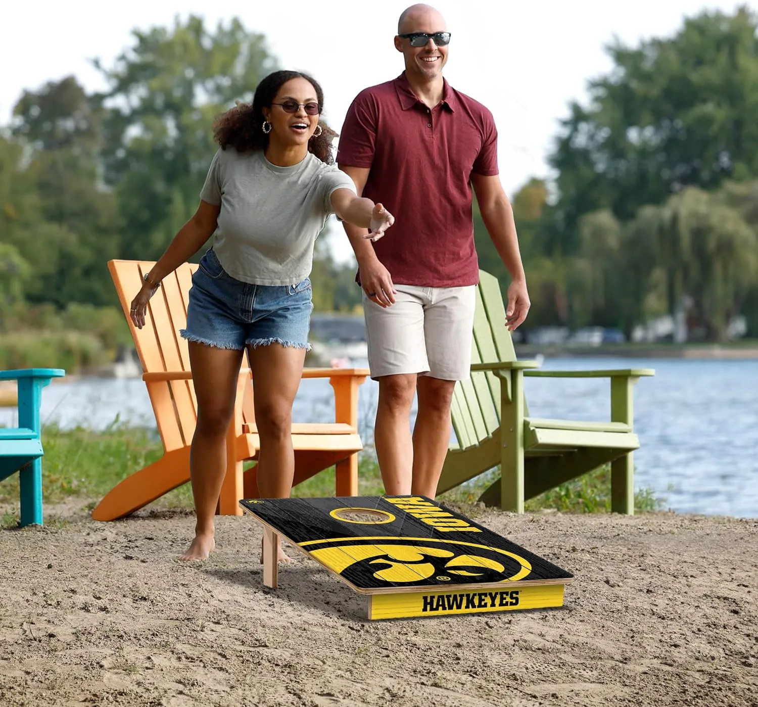 YouTheFan NCAA 2’ x 3’ Wood Cornhole Game with Logo Bags