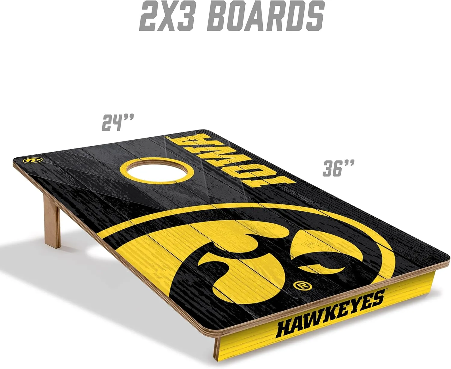 YouTheFan NCAA 2’ x 3’ Wood Cornhole Game with Logo Bags