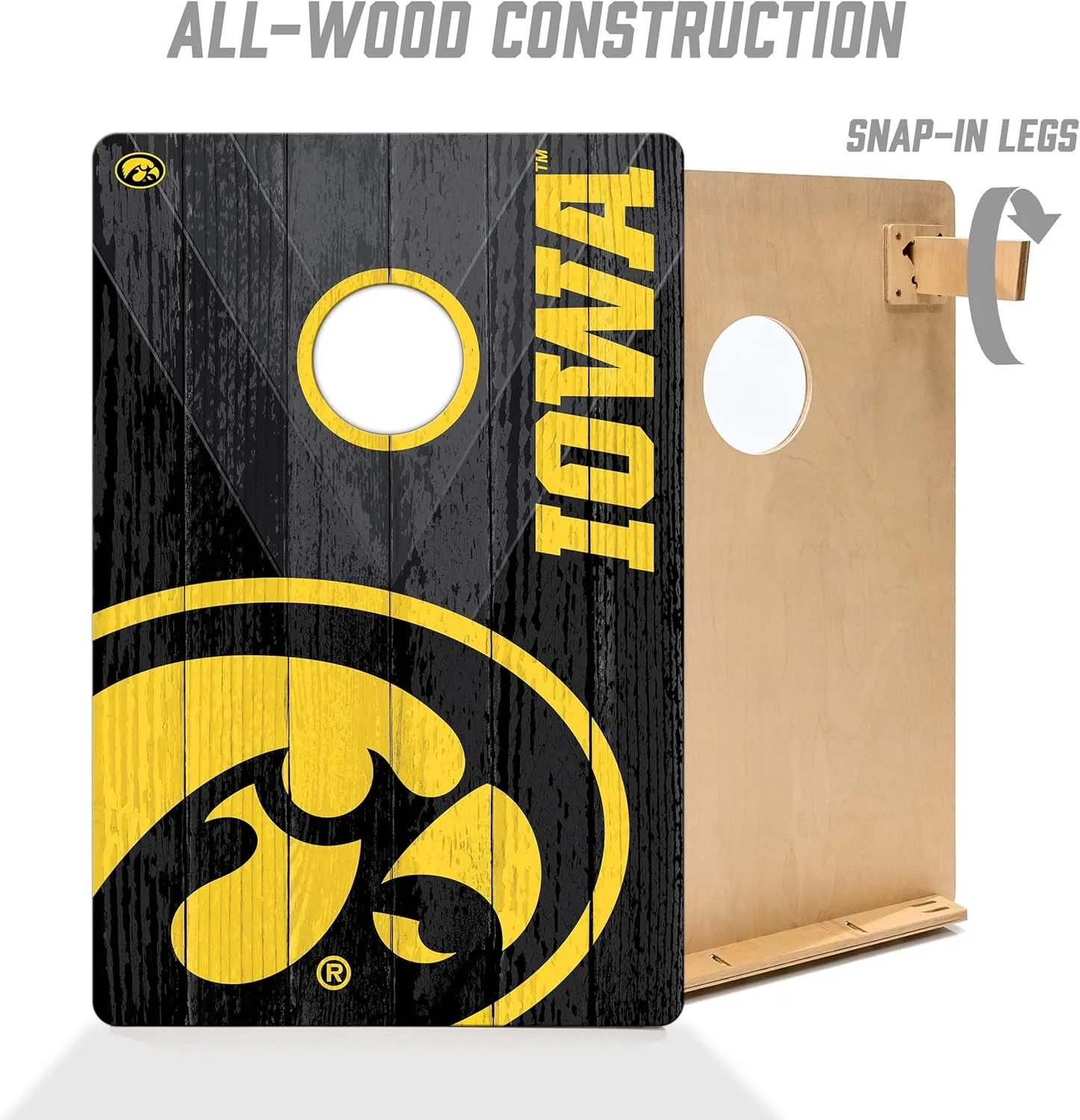 YouTheFan NCAA 2’ x 3’ Wood Cornhole Game with Logo Bags