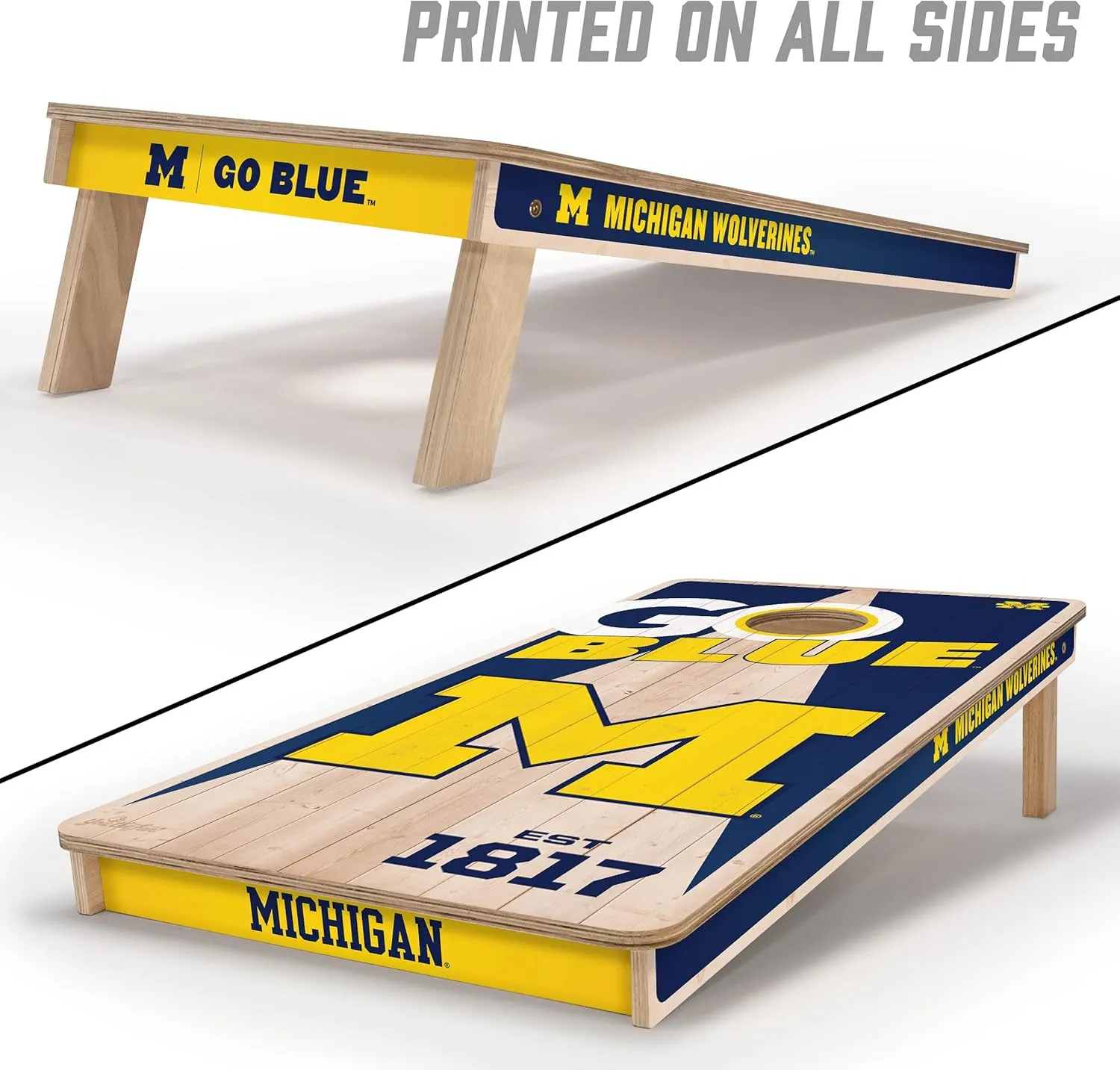 YouTheFan NCAA 2’ x 4’ Professional Wood Cornhole Game with Logo Bags