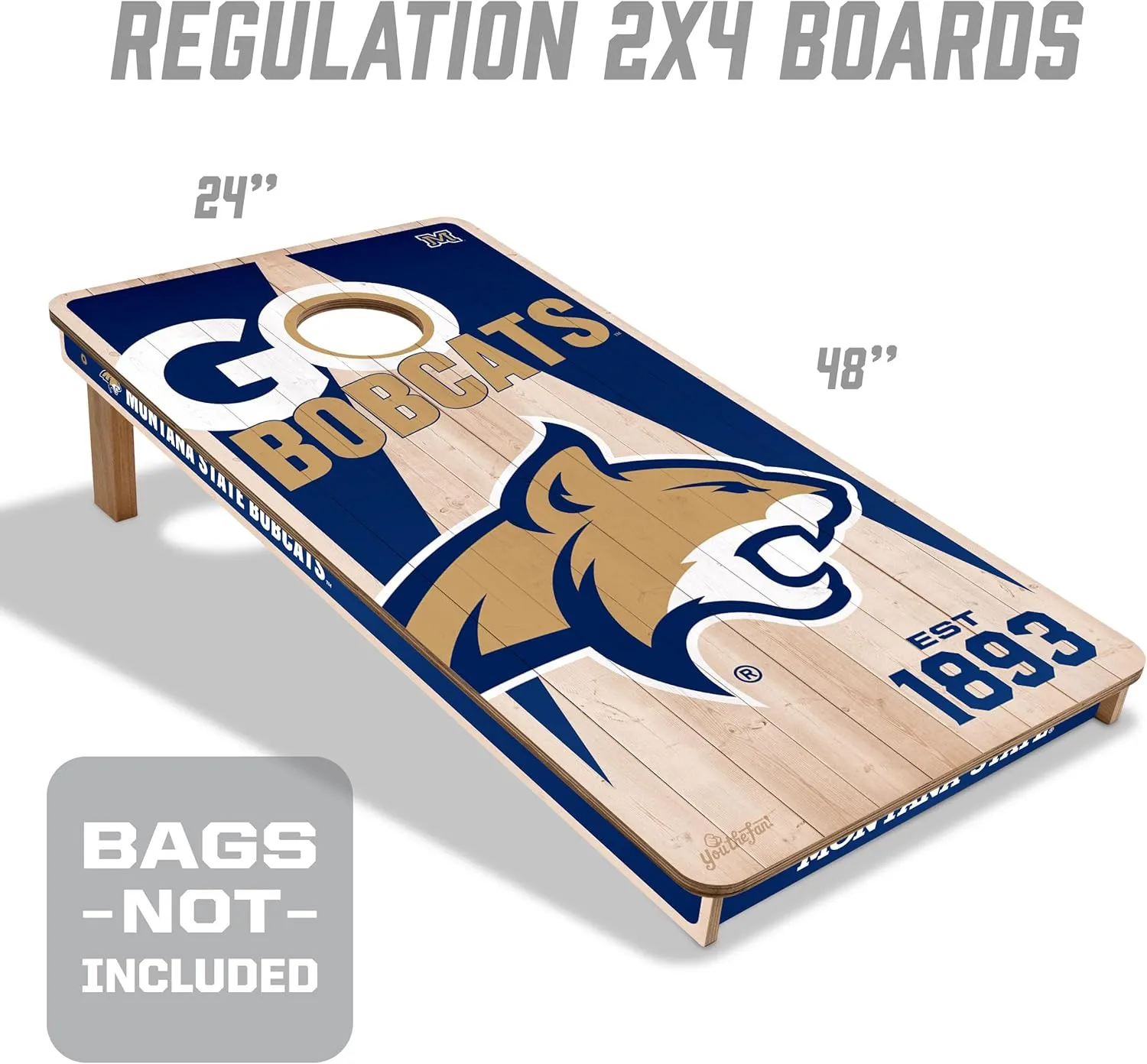 YouTheFan NCAA 2’ x 4’ Professional Wood Cornhole Game
