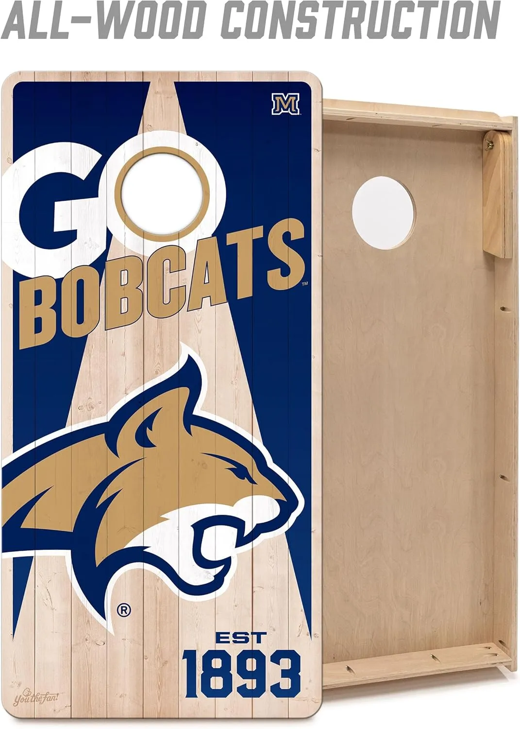 YouTheFan NCAA 2’ x 4’ Professional Wood Cornhole Game