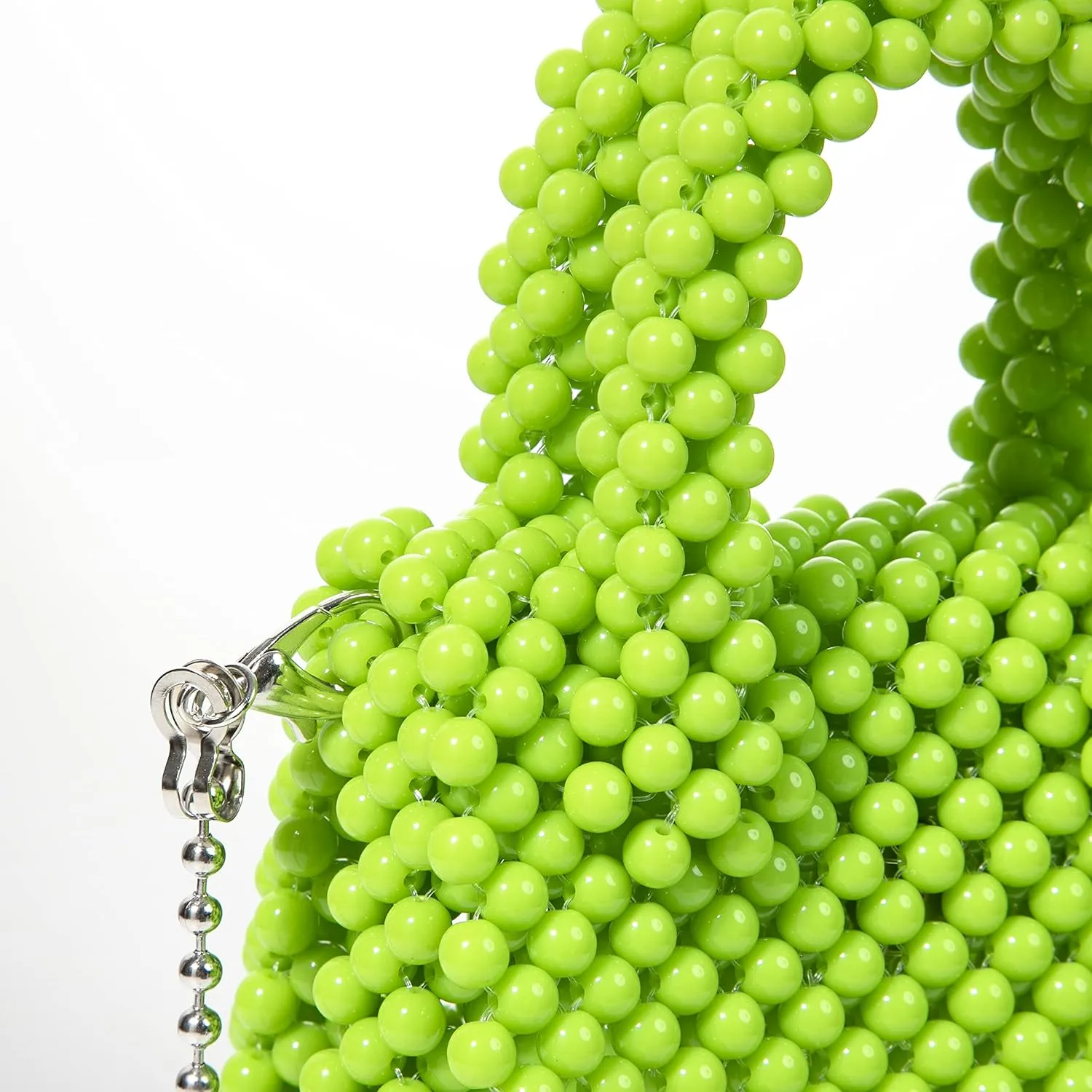 YUSHINY Acrylic Beaded Macaron Color Cube Box Bag Evening Handbag with Detachable Strap Chain