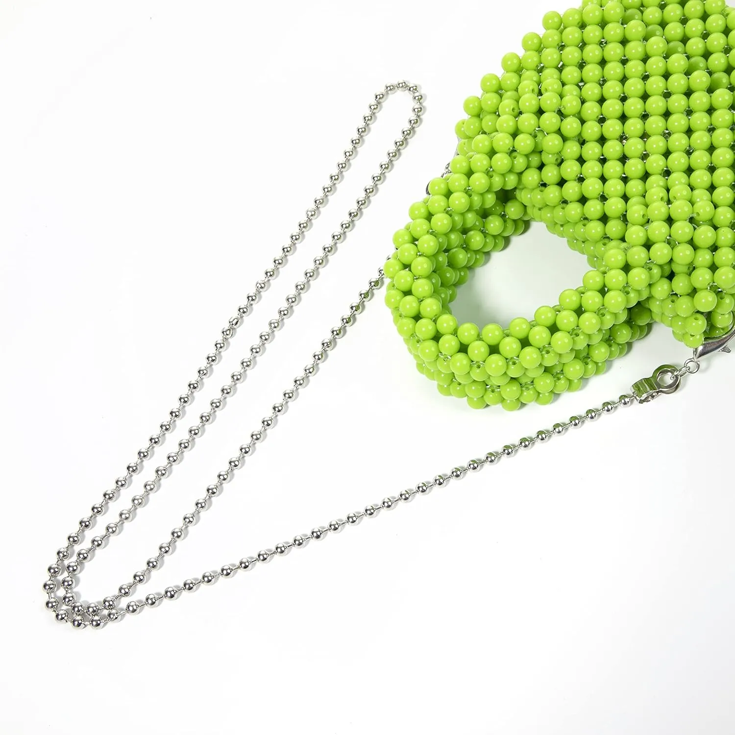 YUSHINY Acrylic Beaded Macaron Color Cube Box Bag Evening Handbag with Detachable Strap Chain