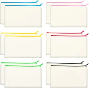 ZeeDix Canvas Pouch- Multi-purpose Cosmetic Bag with Zipper, DIY Craft Canvas Zipper Pouch Blank Makeup Bags Bulk Travel Toiletry Bag for Storage (8.3 x 5 inches)