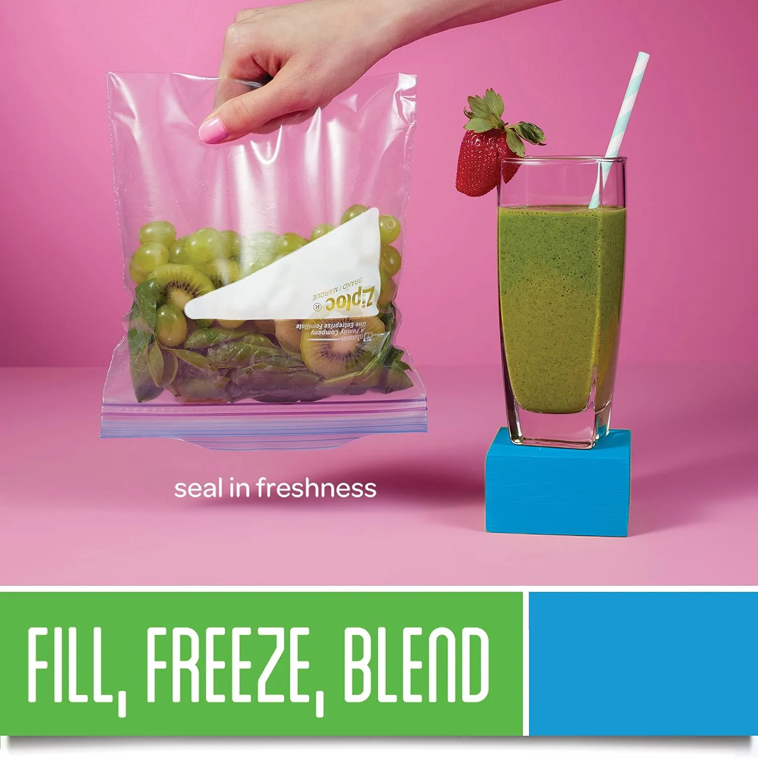Ziploc Professional Freezer Bags, For Food Organization and Storage, Double Zipper, 2 Gallon, 100 Count