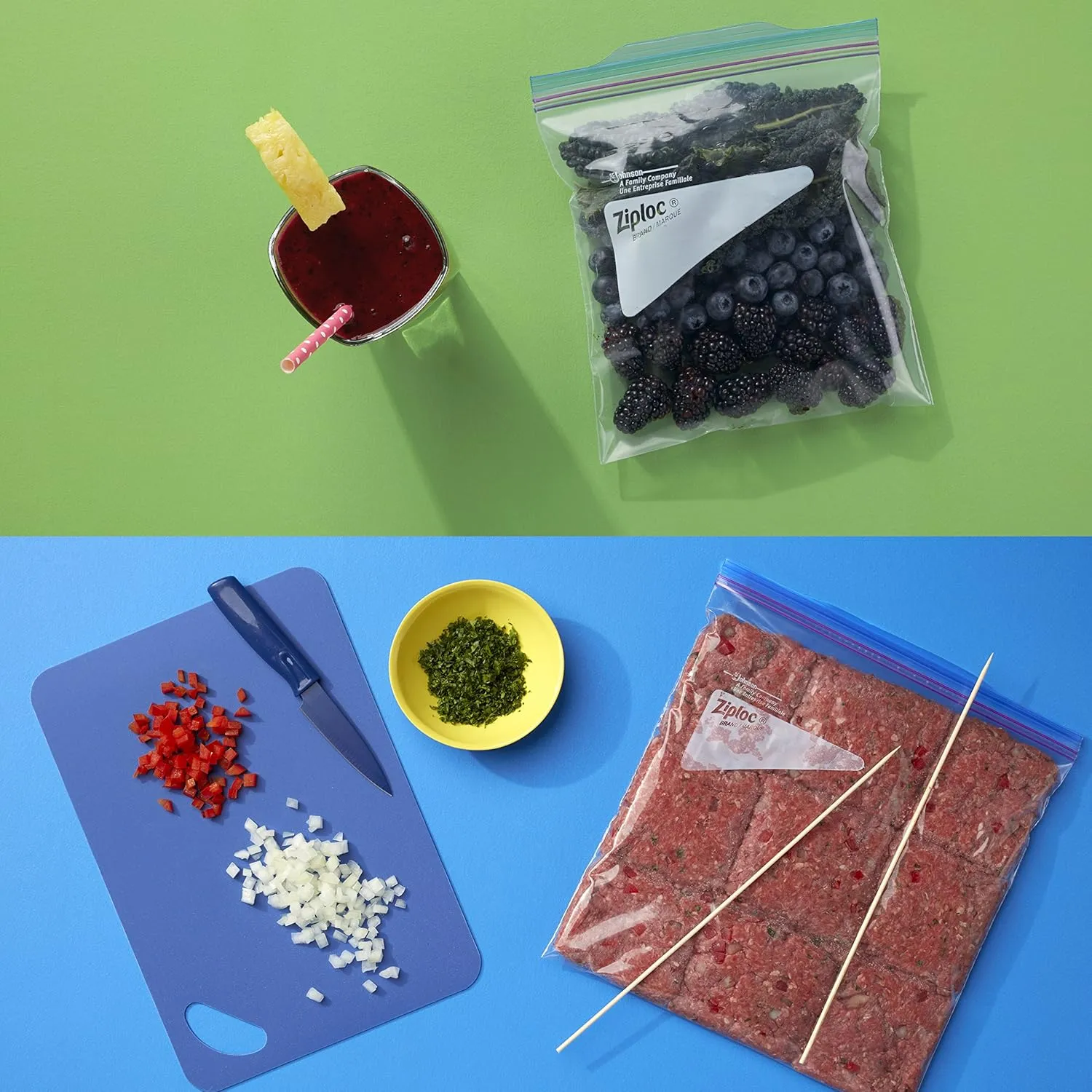 Ziploc Professional Freezer Bags, For Food Organization and Storage, Double Zipper, 2 Gallon, 100 Count