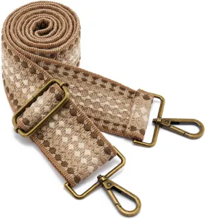ZOOEASS Bronze Buckles Purse Strap, 2" Wide Crossbody Handbag Strap Adjustable Replacement Shoulder Strap Vintage Embroidery Guitar Style(5CM-Color7)